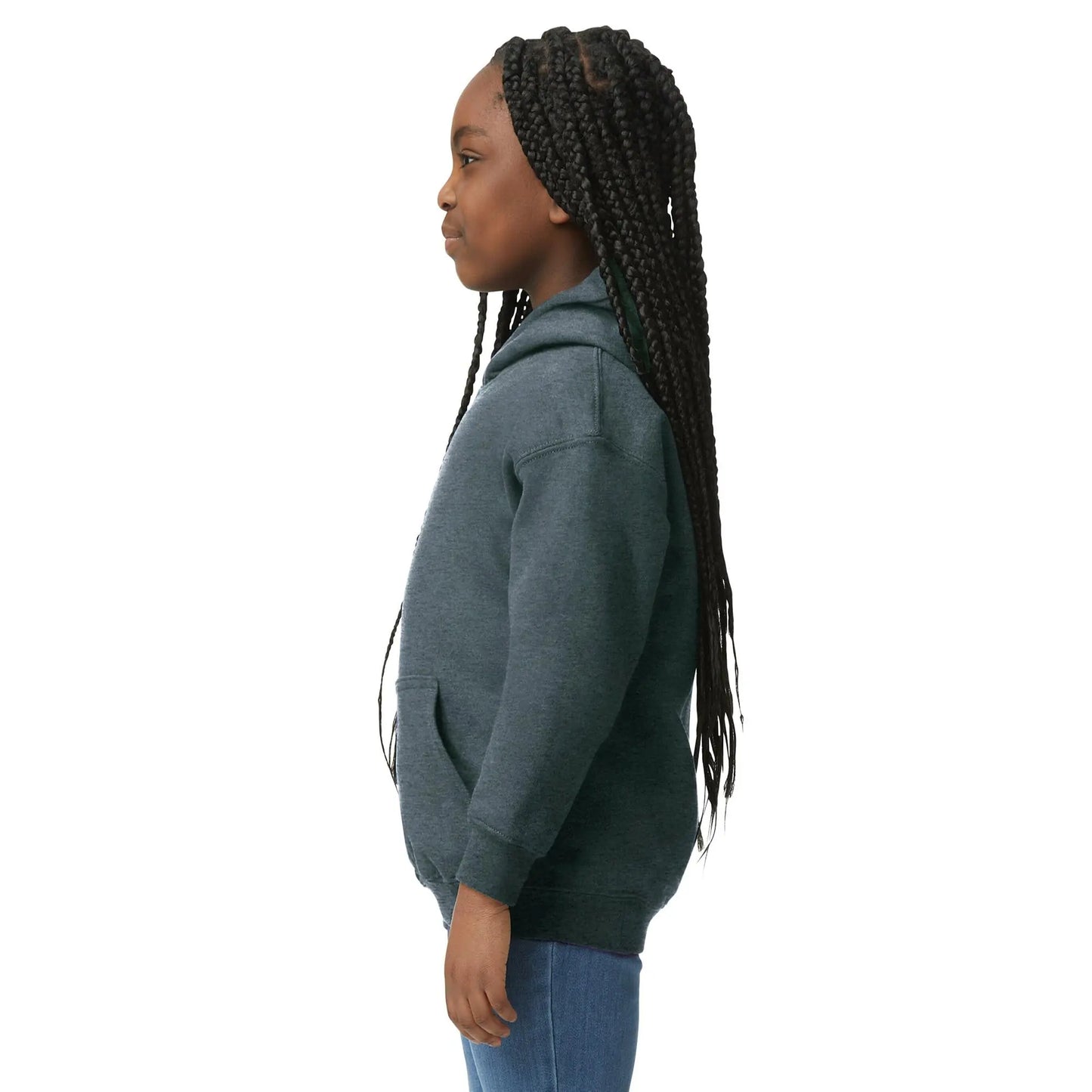 Gildan Youth Hoodie Sweatshirt, Style G18500B Medium Dark Heather