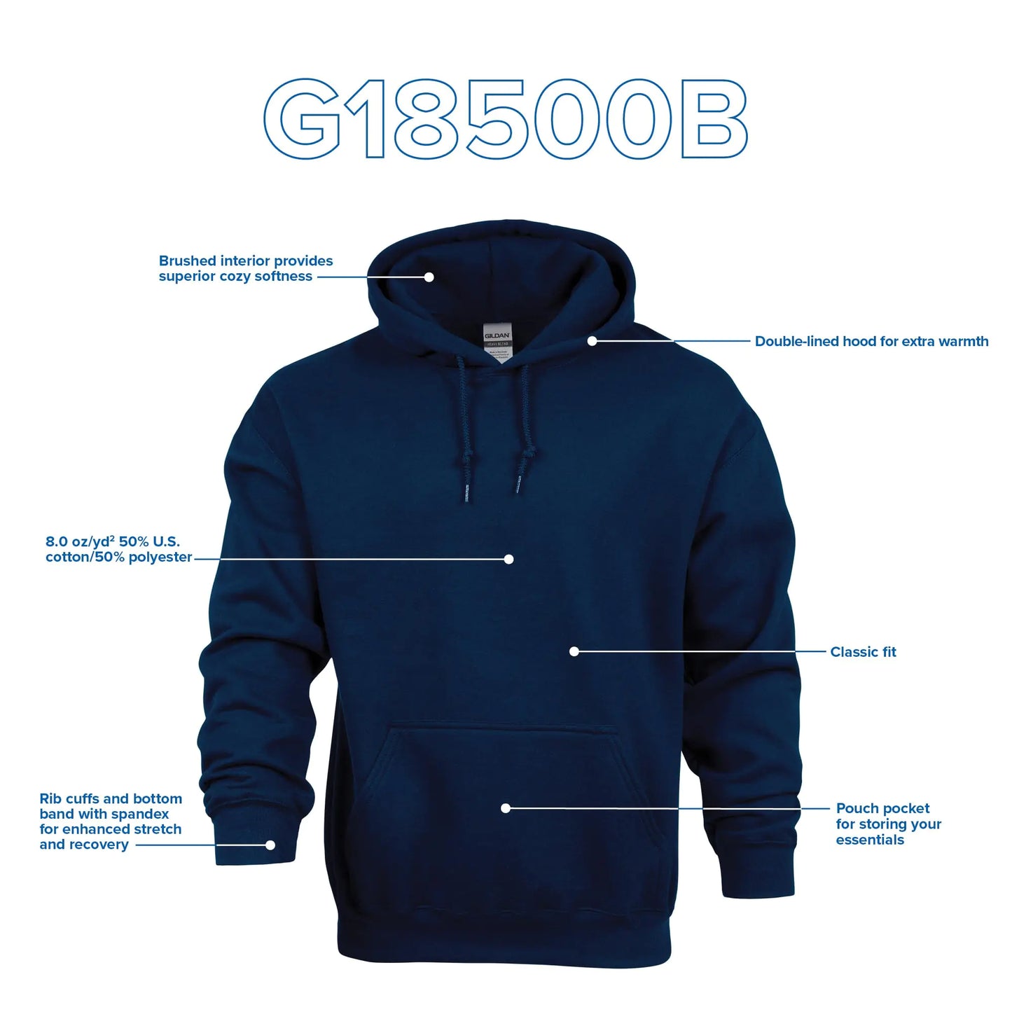 Gildan Youth Hoodie Sweatshirt, Style G18500B Medium Dark Heather