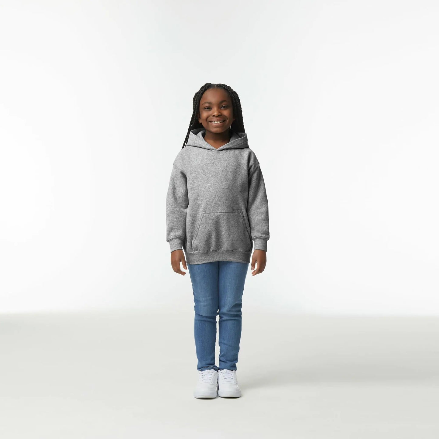 Gildan Youth Hoodie Sweatshirt, Style G18500B Medium Dark Heather
